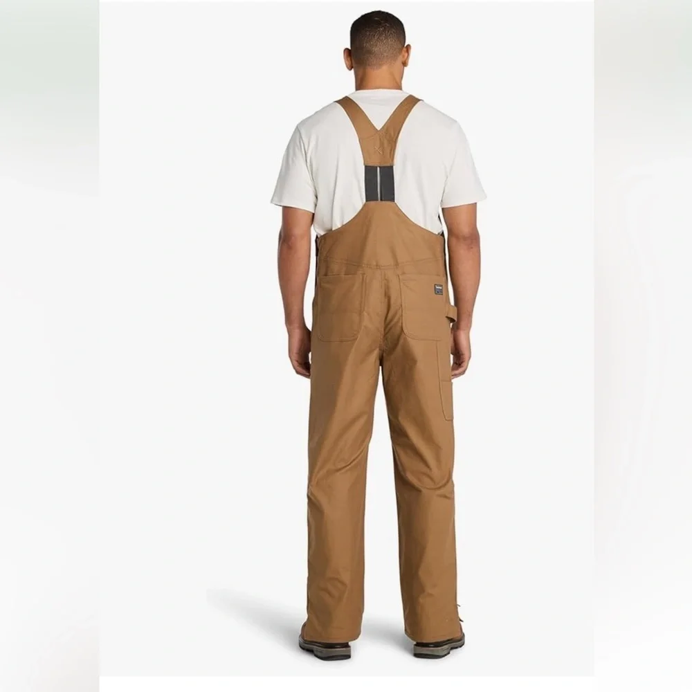 NWT Timberland PRO Overalls XLS brown mens Gritman Flex Canvas Bib XL-Short